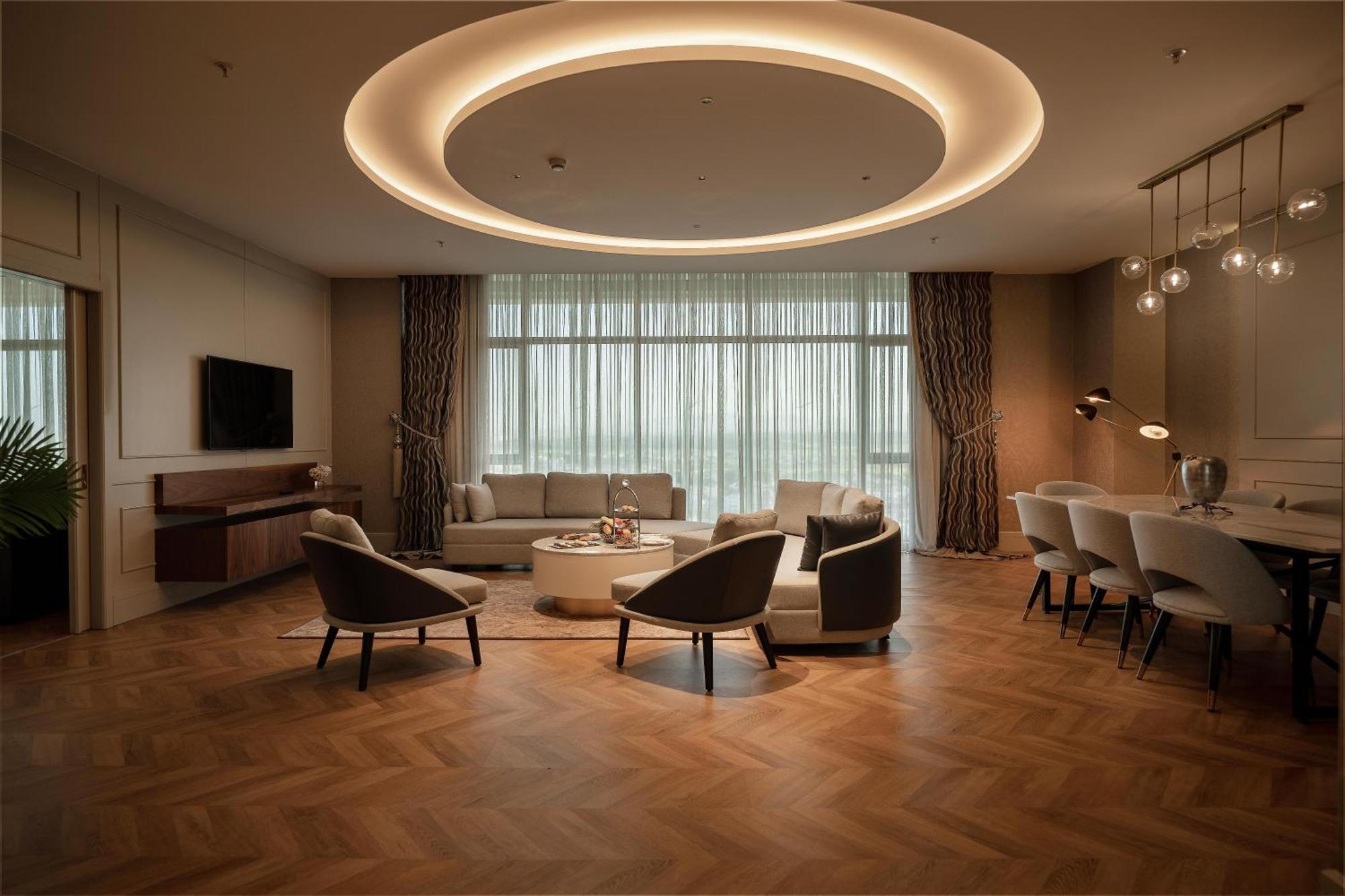 Concorde Tower Hotel & Casino Nicosia Exterior foto A living room in a luxury apartment
